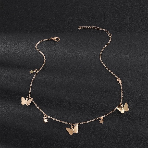 Star Butterfly Charm Necklace Choker Gold silver - Picture 2 of 2